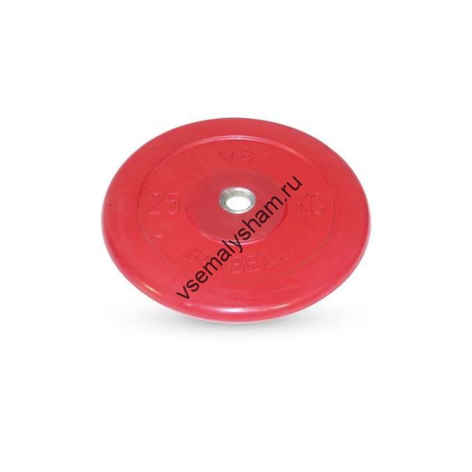 Диск обрезиненный Barbell d 26 мм цветной 25,0 кг